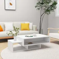 Prolenta Maison Exclusive - Table basse blanche 105x55x32 cm Matériau dérivé du bois