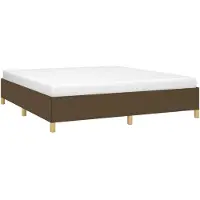 Syfax Cadre de lit sans matelas marron foncé 160x200 cm tissu
