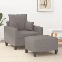 Prolenta Maison Exclusive - Fauteuil avec repose-pieds Taupe 60 cm en tissu