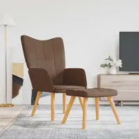 Prolenta Maison Exclusive - Fauteuil de détente avec repose-pieds, tissu marron