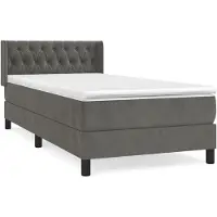 Syfax Sommier à lattes de lit et matelas Gris foncé 90x200 cm Velours
