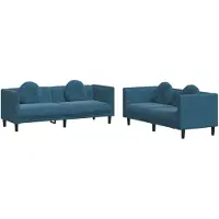 vidaXL Ensemble de canapés 2 pièces avec coussins bleu velours