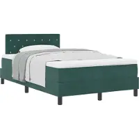 Syfax Lit à ressorts avec matelas Vert foncé 120 x 190 cm Velours