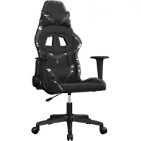 Syfax Chaise de jeu Noir et camouflage Similicuir