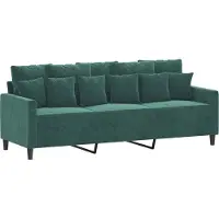 Syfax Canapé à 3 places Vert foncé 180 cm Velours