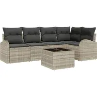 Syfax Ensemble de Canapés 6 pc Gris clair Polyester