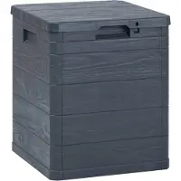 The Living Store Boîte de rangement de jardin 90 L Anthracite