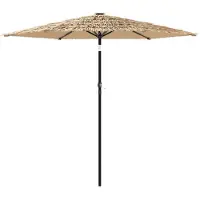 Syfax Parasol de jardin avec mât en acier marron 223x223x213 cm