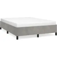 Syfax Cadre de lit sans matelas gris clair 140x200 cm velours