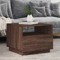 Prolenta Maison Exclusive - Table basse avec éclairage LED, aspect chêne brun, 50 x 49 x 40 cm
