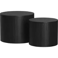 Vicco Ensemble de tables basses Tavilo Chêne/noir 48x48cm 2 pièces, Model 55194