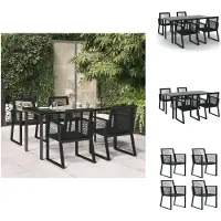 vidaXL Ensemble de jardin 5 pièces noir PVC Rotin - Ensemble de meubles de jardin