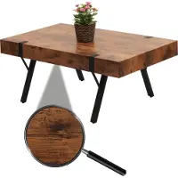 Mendler Table Basse Hwc-L54, Table De Salon Table D'appoint Table De Salon, Métal 43x110x60cm Chêne Sauvage Foncé