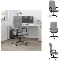 vidaXL Chaise de bureau avec fonction massage Gris clair Tissu - Chaises de bureau