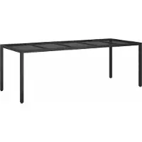 Syfax Table de Jardin Noir Pur 250 x 100 x 75 cm polyrotin