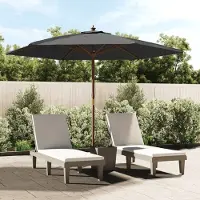 Prolenta Maison Exclusive - Parasol avec mât en bois, couleur anthracite, 299 x 240 cm
