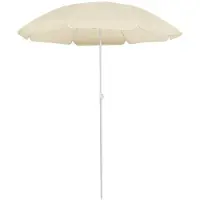 Syfax Parasol de jardin avec mât en acier sable 180 cm