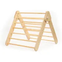LEG & GO Triangle d'escalade Montessori en Bois pour Enfants, Naturel