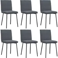Syfax Chaises à manger lot de 6 gris foncé velours