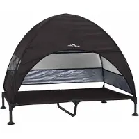 Syfax Lit surélevé pour chien Noir 127 x 81 x 108 cm Tissu et acier