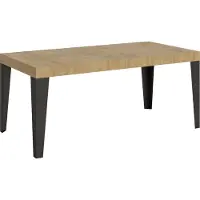 Itamoby Table Extensible 90X180/284 Cm Chêne Flamme Nature Structure Anthracite