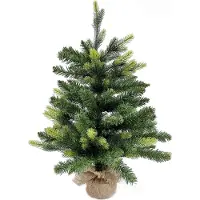 Generic Rebecca Mobili Petit sapin de Noël H 60 en PVC et base PE en ciment et jute