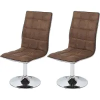 Generique 2x chaise de salle à manger MENDLER HWC-C41, fauteuil, tissu vintage marron