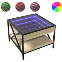Syfax Table basse avec LED infini chêne sonoma 50x50x38 cm