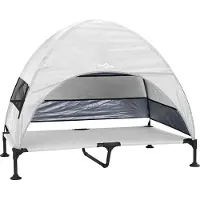 Syfax Lit surélevé pour chien Gris Argenté 127 x 81 x 108 cm