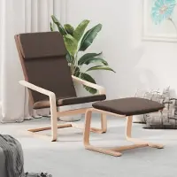 Prolenta Maison Exclusive - Fauteuil de détente avec repose-pieds, tissu marron foncé