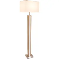 Globo Lampadaire LED, bois de chêne, textile, LED Stripe, H 150 cm