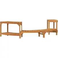 Syfax Enceinte de bain à remous demi-ronde Marron 272 x 120 x 55,5 cm