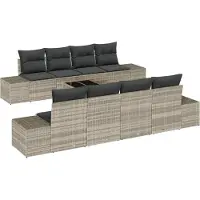 Syfax Ensemble de canapé de jardin 8 pcs Gris clair et gris foncé