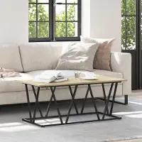 Prolenta Table basse exclusive en chêne Sonoma, dimensions 100 x 50 x 40 cm, fabriquée en contreplaqué et en métal