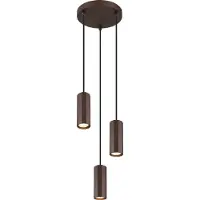 Globo Lighting Suspension en bronze James 3 lumières rondes