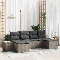 Prolenta Maison Exclusive - Ensemble de canapés de jardin, 6 pièces, gris, en résine tressée