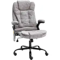 Syfax Chaise de bureau de massage gris clair similicuir daim
