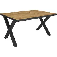 Skraut Home TETRIX Table à manger, 140x90x74cm, Pour 6 personnes, Meubles de Salon, Chêne et noir