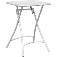 vidaXL Table de bistrot blanche 55 x 55 x 72,5 cm Acier thermolaqué