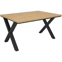 Skraut Home TETRIX Table à manger, 140x90x74cm, Pour 6 personnes, Meubles de Salon, Chêne soft