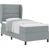 vidaXL Lit boxspring avec tête de lit gris clair 80 x 200 cm Tissu