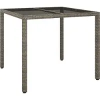 Syfax Table de Jardin Gris 90 x 90 x 75 cm polyrotin