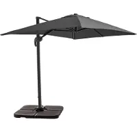 Oviala Parasol déporté 2x3 m et 4 dalles à remplir aluminium gris - Amalya
