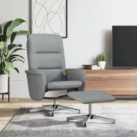 Prolenta Fauteuil de massage haut de gamme avec repose-pieds, revêtement gris clair