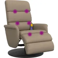 Syfax Fauteuil inclinable de massage repose-pieds cappuccino