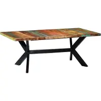 Prolenta Maison Exclusive - Table à manger 200 x 100 x 75 cm en bois ancien massif