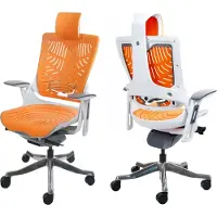 Mendler Chaise de bureau MERRYFAIR Wau 2b, chaise de bureau chaise pivotante, coque dure, ergonomique ~ orange