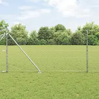 Syfax Clôture hexagonale avec poteau 50 x 1 m Acier galvanisé Argenté