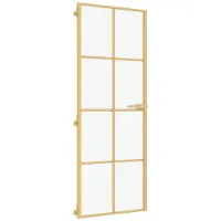 vidaXL Porte intérieure mince Golden 76x201,5 cm verre trempé et aluminium