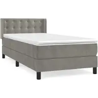 Syfax Sommier à lattes de lit et matelas Gris clair 90x200 cm Velours